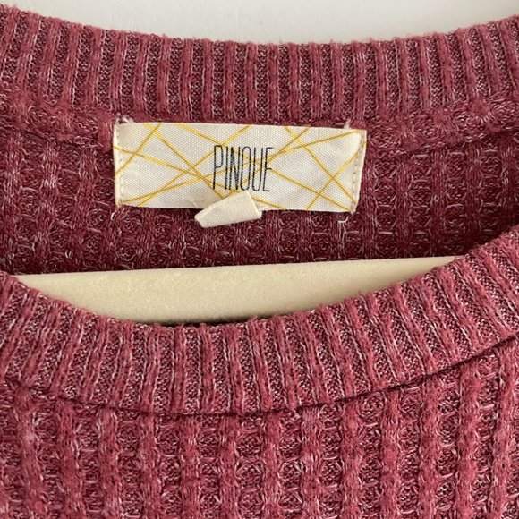 Pinque Haruka Brushed Waffle Knit Top, Medium - Picture 2 of 7